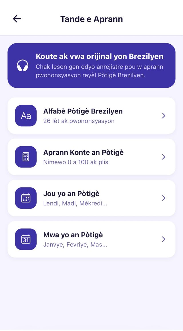 Aprann alfabè, chif, jou ak mwa pandan w ap koute e pratike